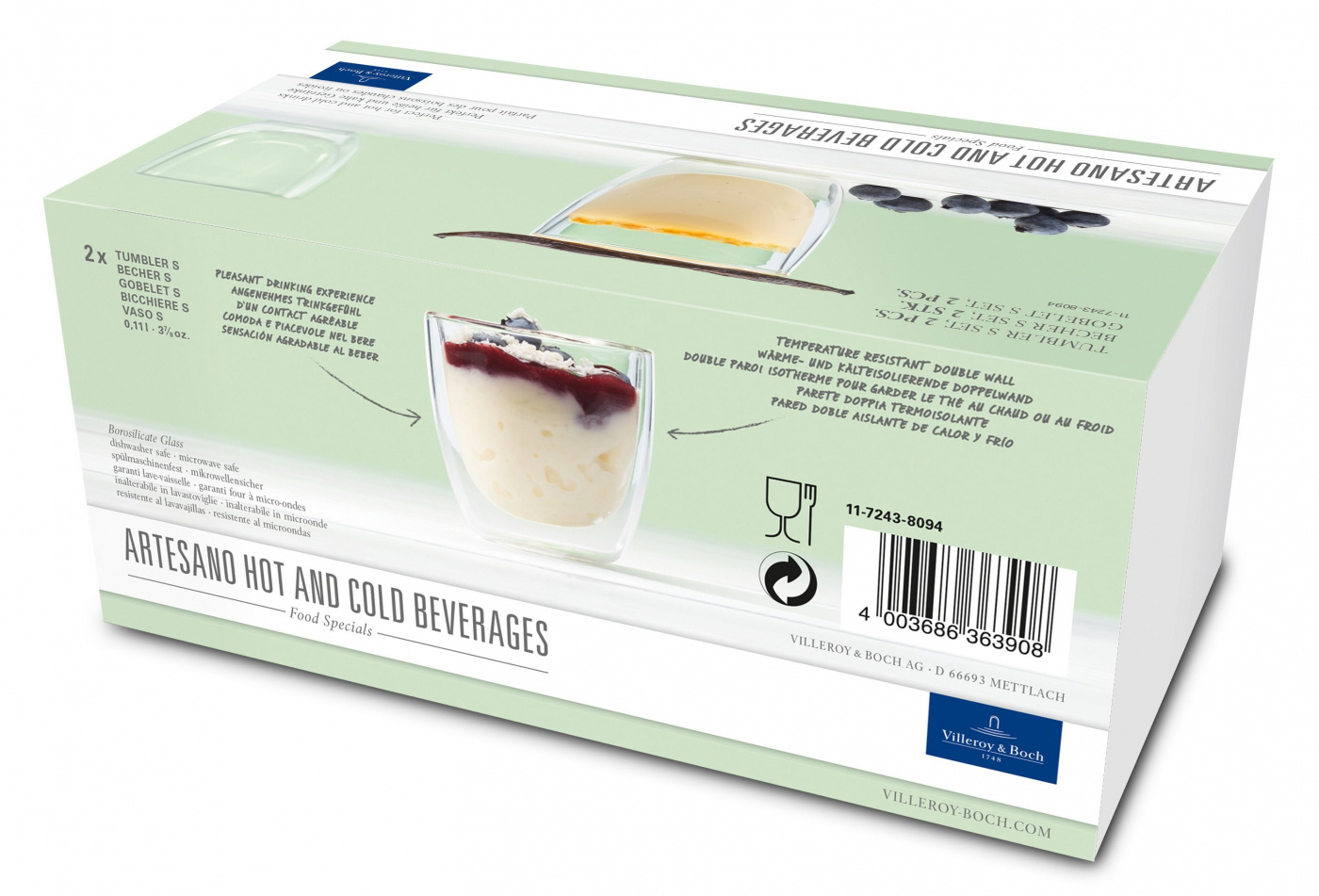 Artesano Hot & Cold Beverage Tumbler 2-Pack, 110 ml-363908