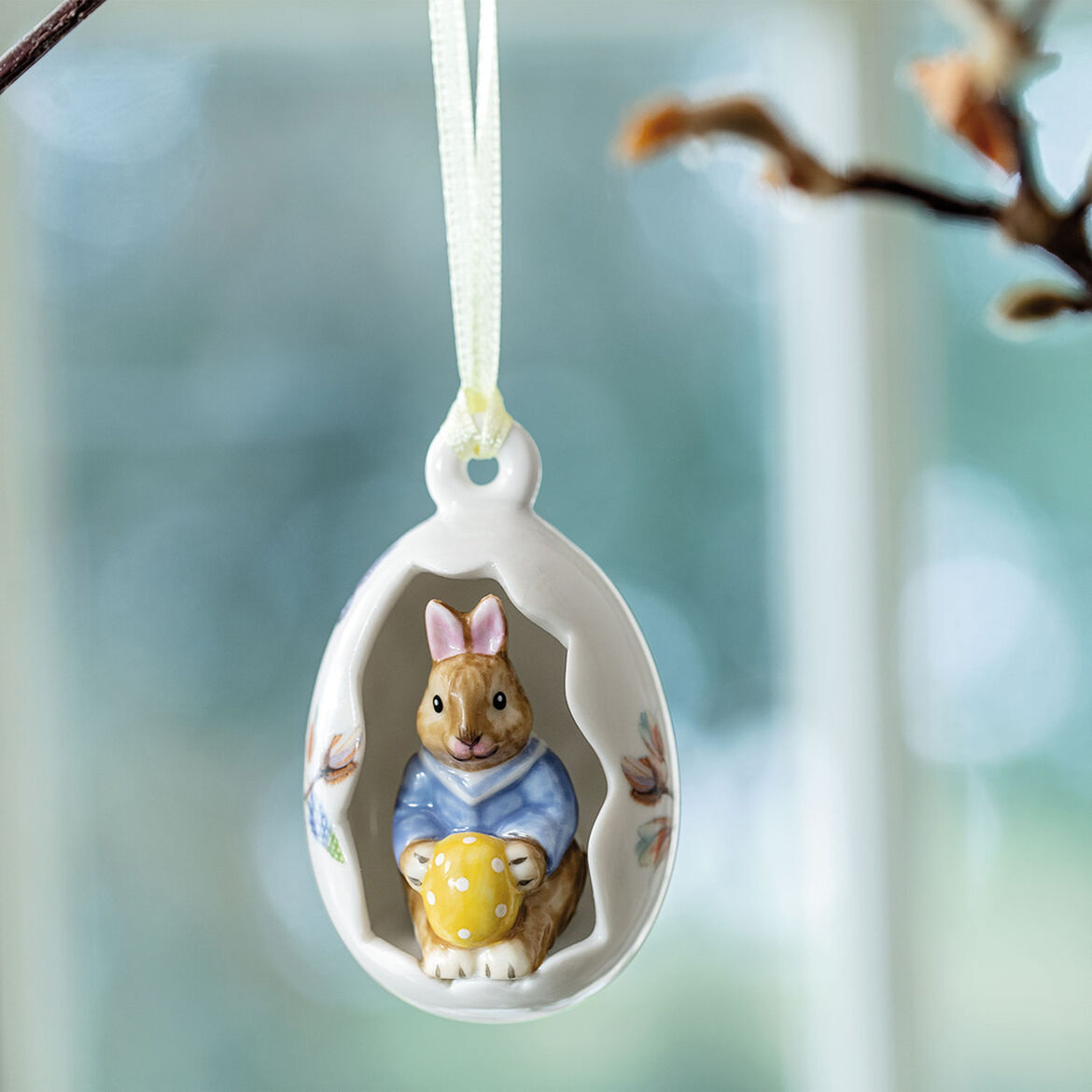 Bunny Tales prydnadsägg Max, blå blommor, 7 cm, Villeroy&Boch-1486626876
