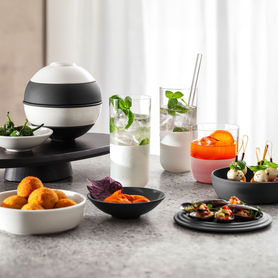 Villeroy & Boch - La petite Boule svart & vit, 14 x 14 cm, 1016669052