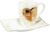 Goebel Gustav Klimt Kopp med fat Hjärta Kiss 350 ml Vitguld Porslin, 67011381 Goebel Gustav Klimt Kopp med fat Hjärta Kiss 350 ml Vitguld Porslin, 67011381
