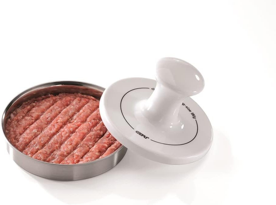 GEFU Hamburgerpress, Ø 13,3 cm, Silver, Vit,15410 
