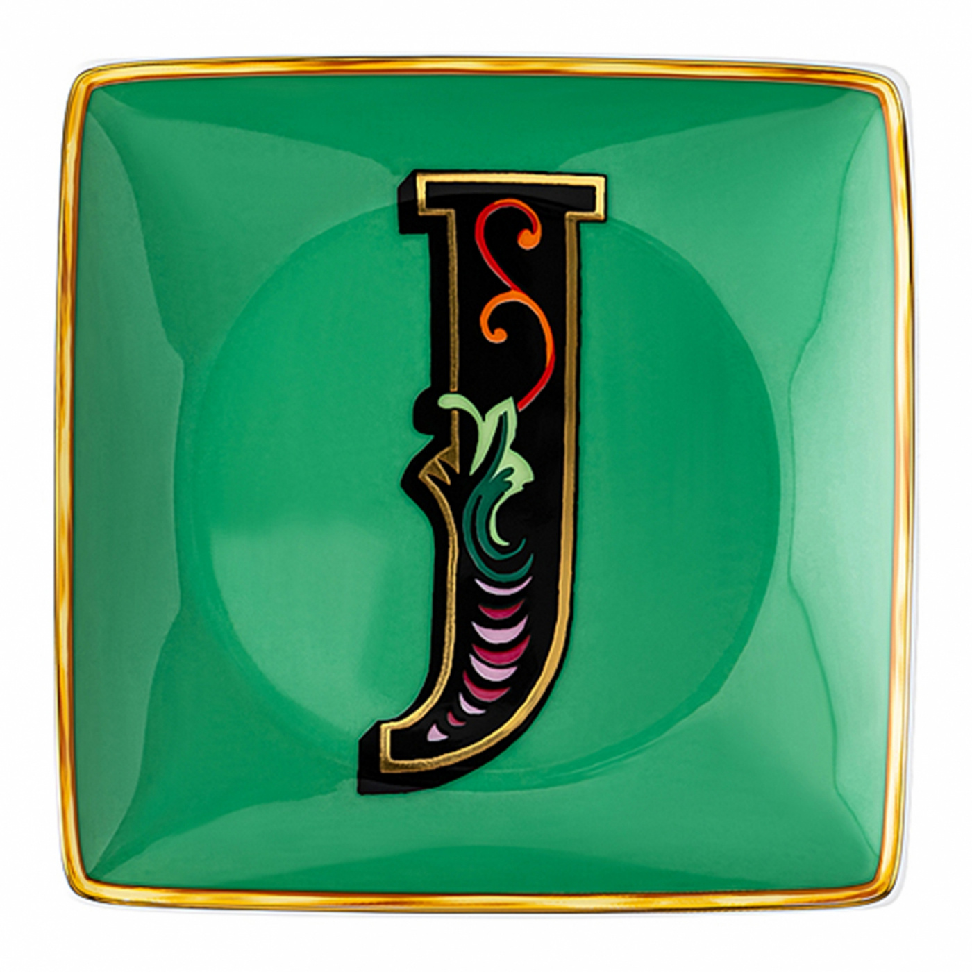 Versace Holiday Alphabet J skål 12 cm kvadratisk platt, 376258