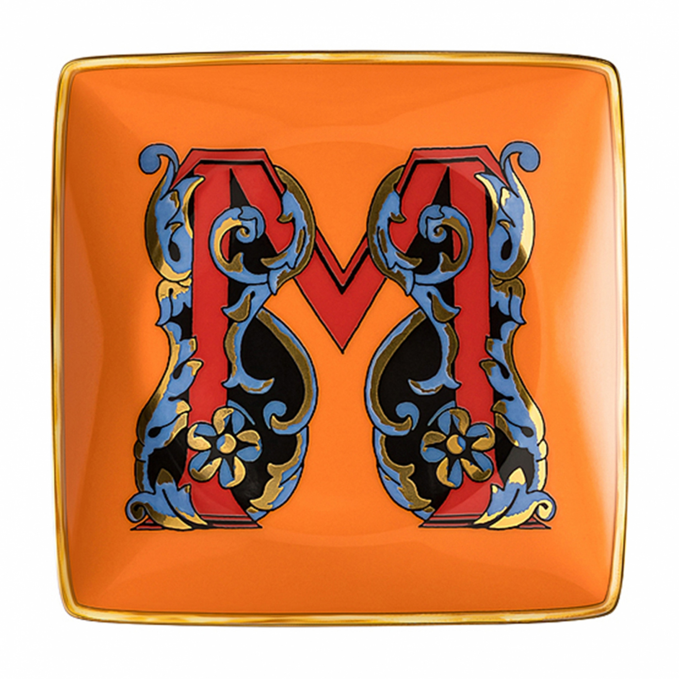 Versace Holiday Alphabet M skål 12 cm kvadratisk platt, 376289