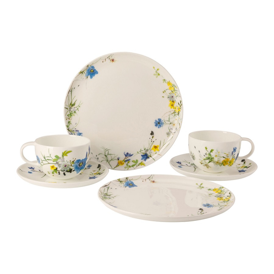 Rosenthal Brillance Fleurs des Alpes Set 6 st. med Kombikoppar & fat och coupétallrikar, 537702