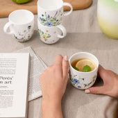 Rosenthal Brillance Grand Air Set med 4 muggar i benporslin med handtag 340 ml , 574547 Rosenthal Brillance Grand Air Set med 4 muggar i benporslin med handtag 340 ml , 574547