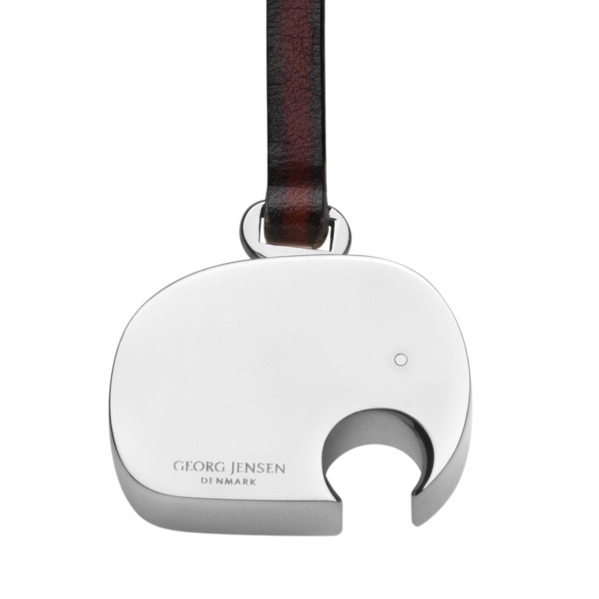 Elefant nyckelring - Georg Jensen, rostfritt stål och läder, silver med brunt, 3584888