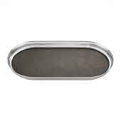Georg Jensen MANHATTAN Oval bricka, rostfritt stål och läder, 35*18 cm - 3586081 Georg Jensen MANHATTAN Oval bricka, rostfritt stål och läder, 35*18 cm - 3586081