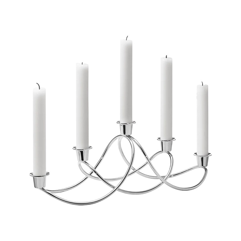 Georg Jensen Harmony ljusstake, spegelblankt rostfritt stål - 3586143