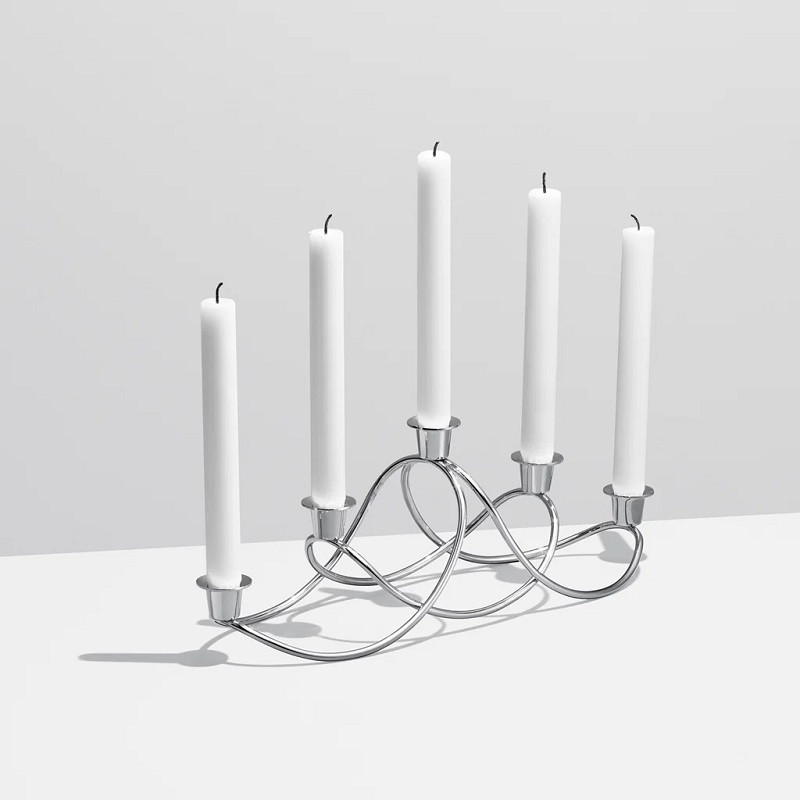 Georg Jensen Harmony ljusstake, spegelblankt rostfritt stål - 3586143