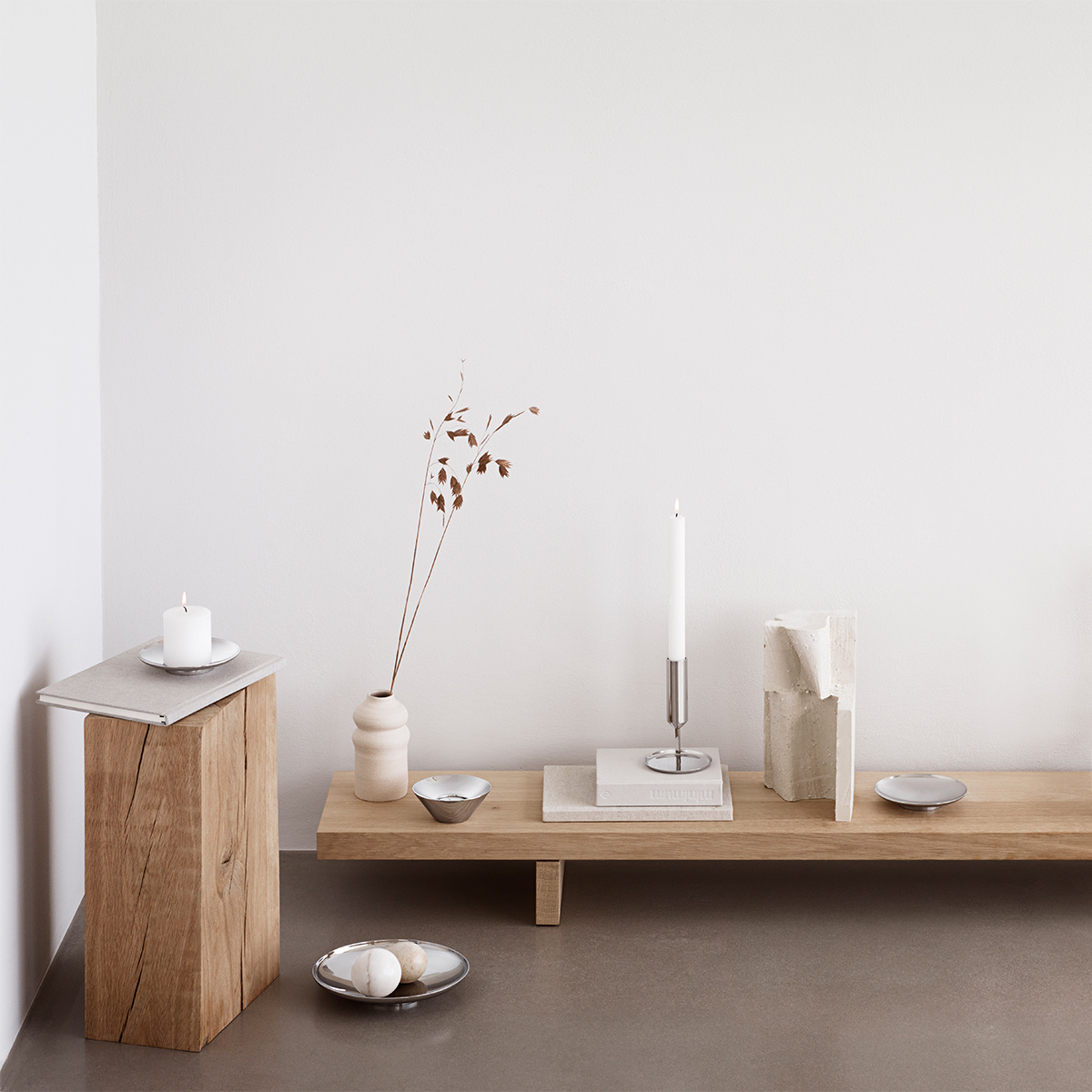 Georg Jensen Ljus 10 cm 2-pack, vit-10019337