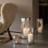 Georg Jensen CHROME CONTOURS Hurricane rostfritt stål/glas, Liten, 22 cm, 10020461 Georg Jensen CHROME CONTOURS Hurricane rostfritt stål/glas, Liten, 22 cm, 10020461