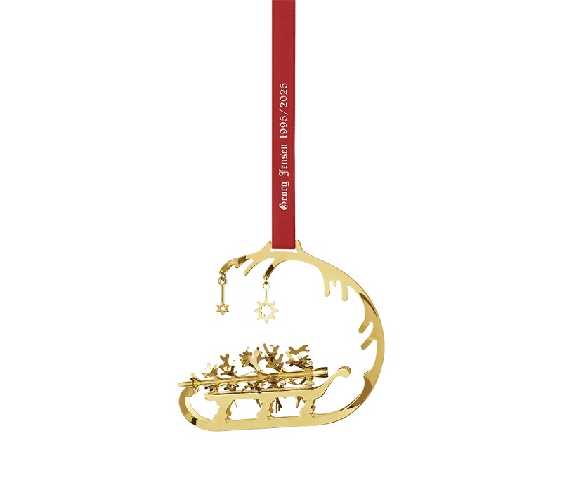 Georg Jensen Julsamlingar 2025 jul Mobil släde 1995/2025 18k guldpläterad mässing - 10020824