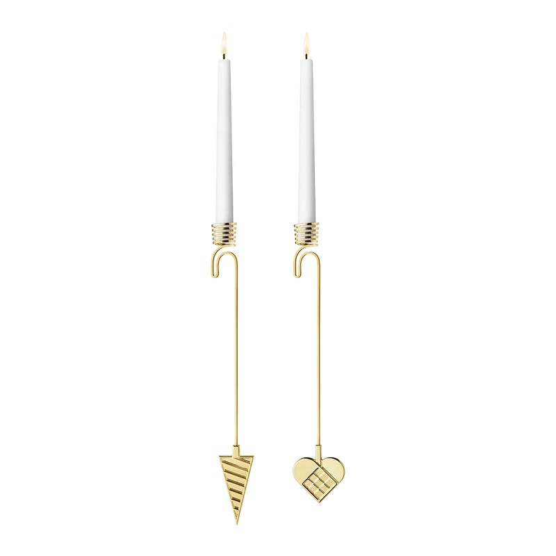 Georg Jensen Christmas Collectibles 2025 Ljusstakeset kornett och flätat hjärta st 2, 10020825