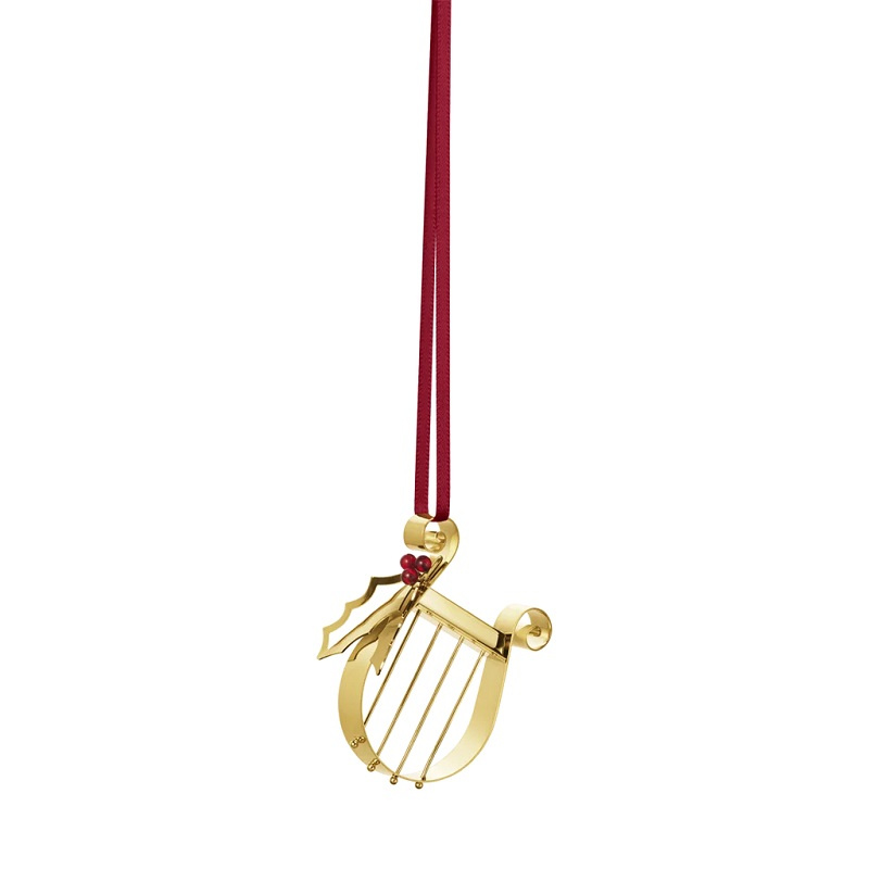 Georg Jensen 2026 Julklappsprydnad, Harpa, 18KT guldpläterad mässing, 10021050