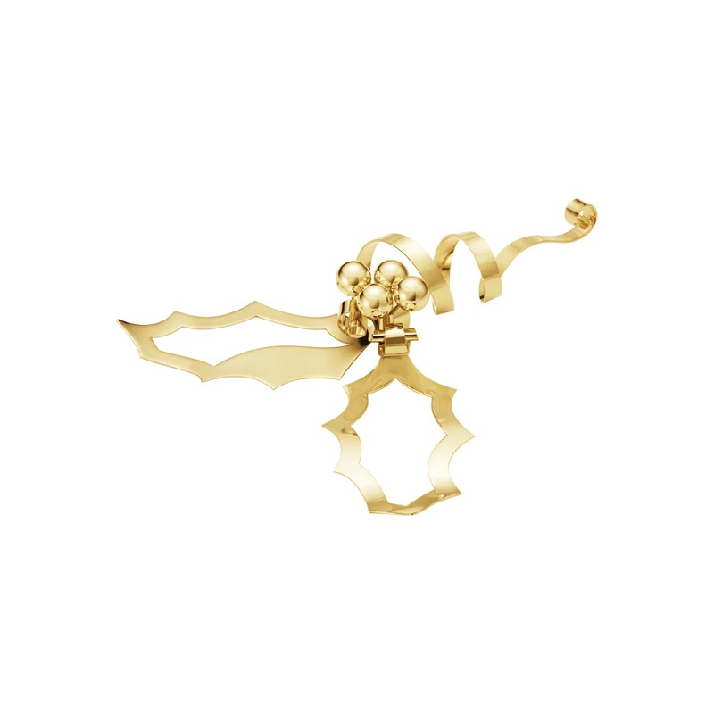 Georg Jensen CC 2026 Bordsdekoration Holly, Medium, rostfritt stål förgyllt - 10021084