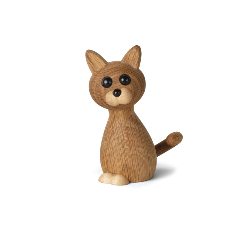 Spring Copenhagen Faith Katt Dekoration 9,5 cm Ek/Lönn, 2025-FSC