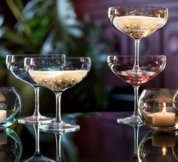 Magnor Happy - Champagne glass blå-321454