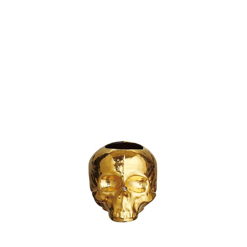 Kosta Boda Still Life skull ljuslykta guld 85mm, 7062324