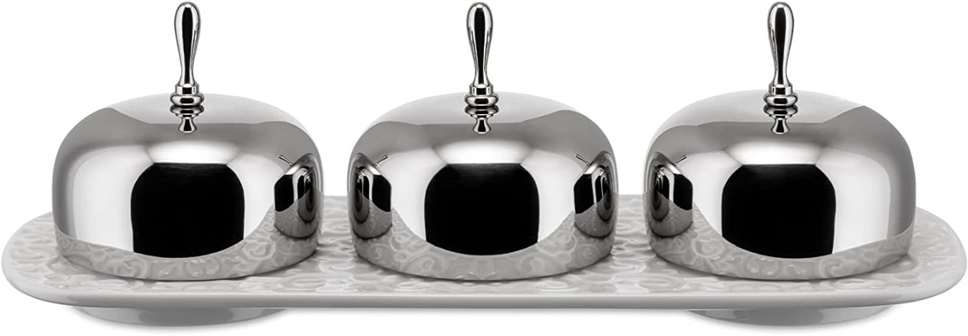 Alessi Dressed fat med 3 små porslinsskålar - MW15