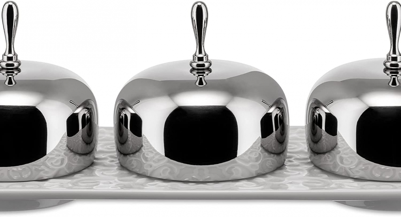 Alessi Dressed fat med 3 små porslinsskålar - MW15