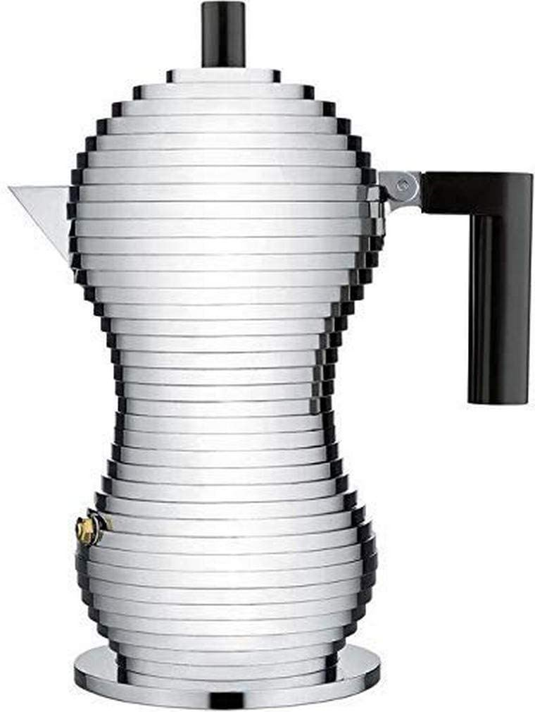 Alessi Pulcina espressobryggare, i gjuten aluminium med handtag och knopp , 3 koppar- MDL02/3 B