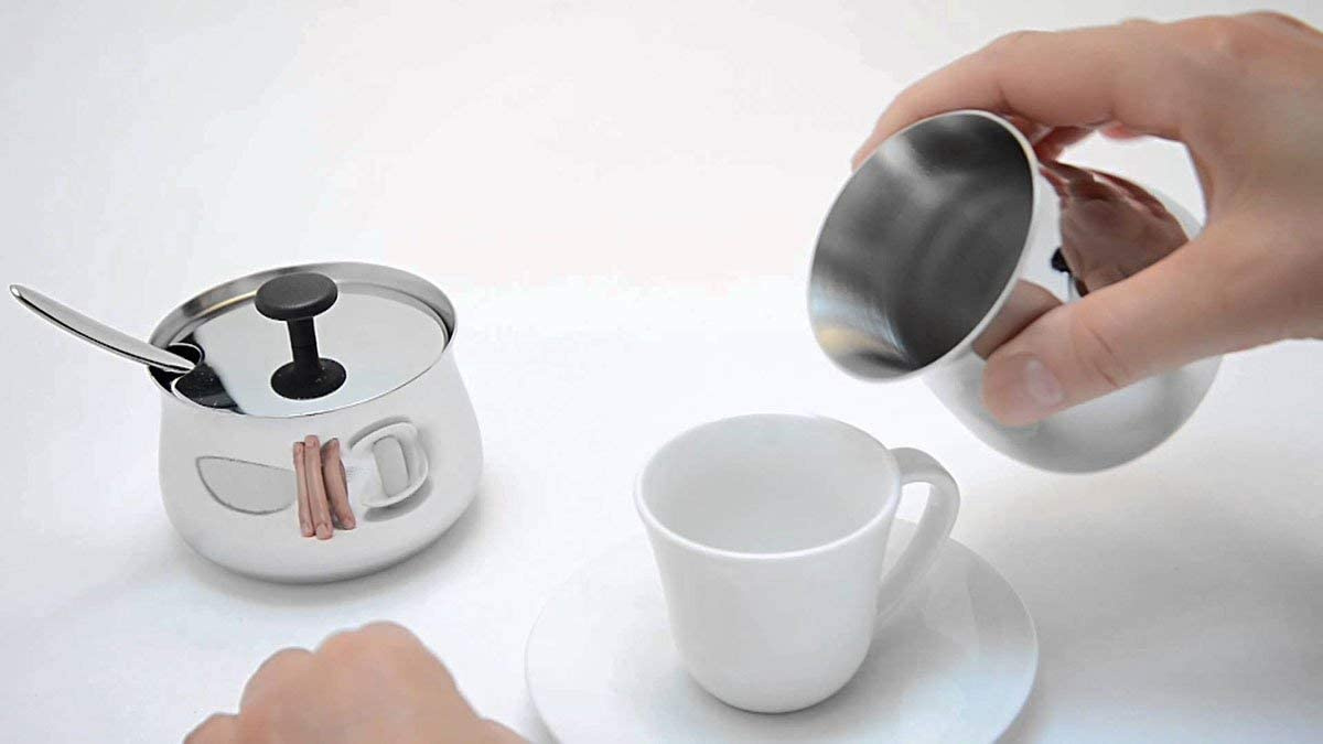 Alessi sockerbehållare, rostfritt stål, NF03