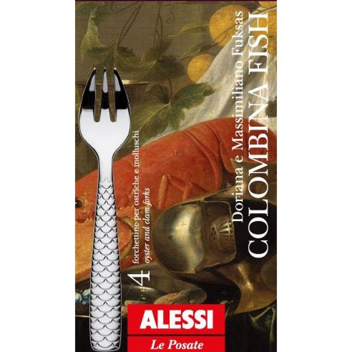 Alessi Colombina Set med 4 gafflar för ostron och blötdjur - FM23/36S4