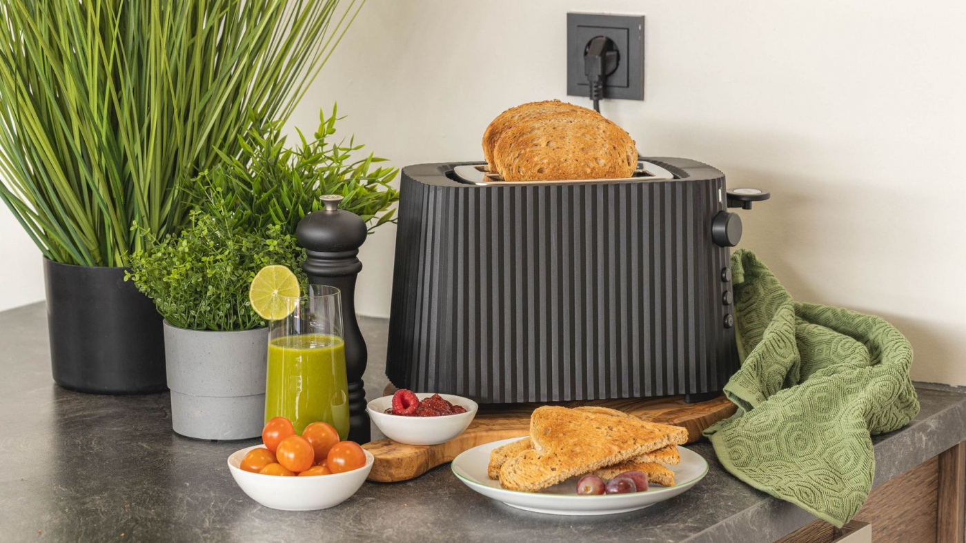 Plissé, brödrost, svart, Alessi- MDL08 B