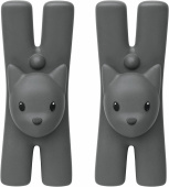 Set med 2 magnetiska klämmor, Lampo, termoplastisk harts, svart,Alessi-MMI32CS B Set med 2 magnetiska klämmor, Lampo, termoplastisk harts, svart,Alessi-MMI32CS B