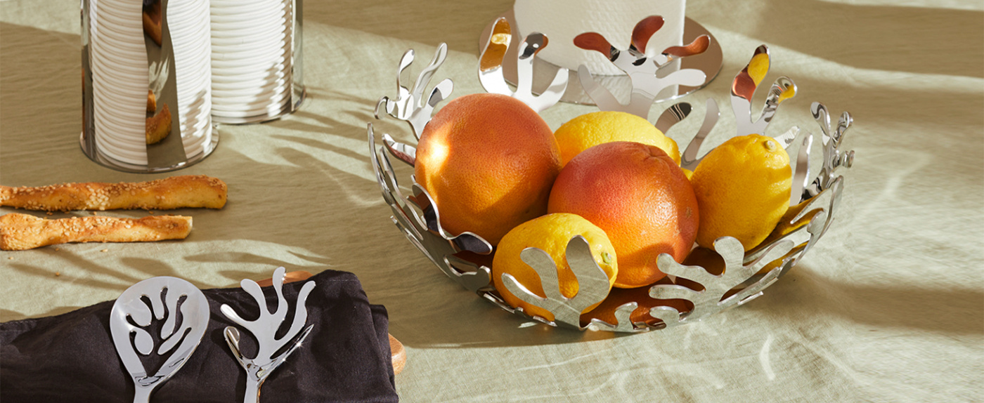 Alessi Mediterraneo Fruktkorg, rostfritt stål, 21 cm - ESI01/21