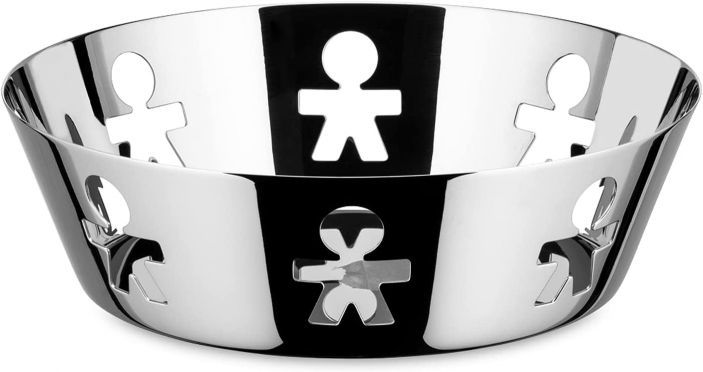 Fruktskål med perforerad kant, rostfritt stål polerad, Alessi Girotondo- AKK03