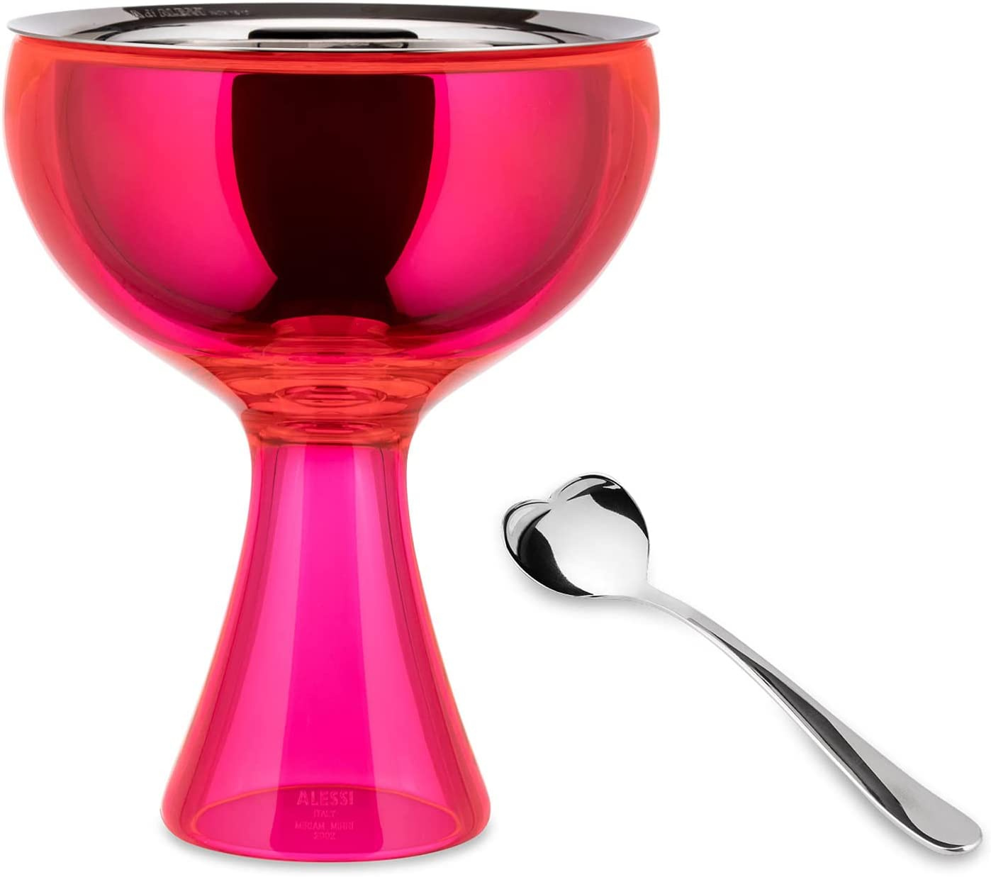 Big Love, Glass Skål Med Sked, Fuchsia, Alessi- AMMI01SF