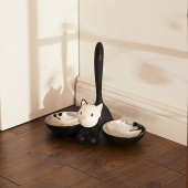 Tigrito dubbel kattskål, svart, Alessi- AMMI09 B Tigrito dubbel kattskål, svart, Alessi- AMMI09 B