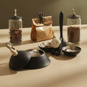 Tigrito dubbel kattskål, svart, Alessi- AMMI09 B Tigrito dubbel kattskål, svart, Alessi- AMMI09 B