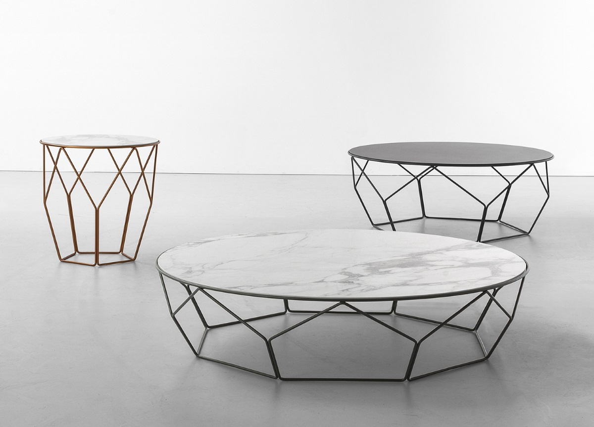 Bonaldo Arbor ø 97 CM, H 37 CM soffbord blank keramikskiva/metallunderrede D569/SPARBH