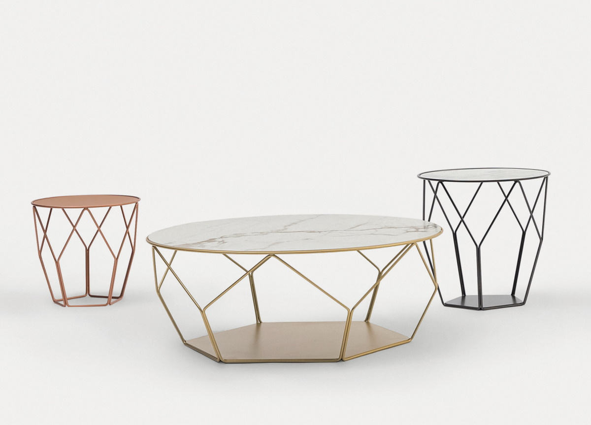 Bonaldo Arbor ø 97 CM, H 37 CM soffbord blank keramikskiva/metallunderrede D569/SPARBH