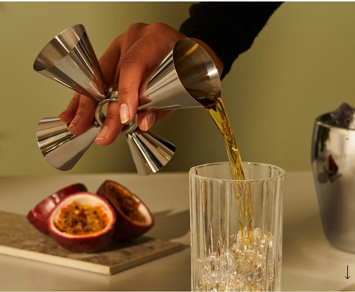 Alessi Steel Combo Jigger Quadri Cocktail Mätkopp - GIA28