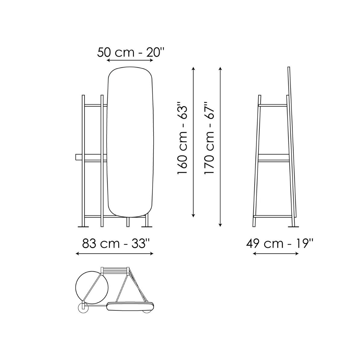 Salome plånboksställ med spegel brons matt koppar, 	J0DGMBRO