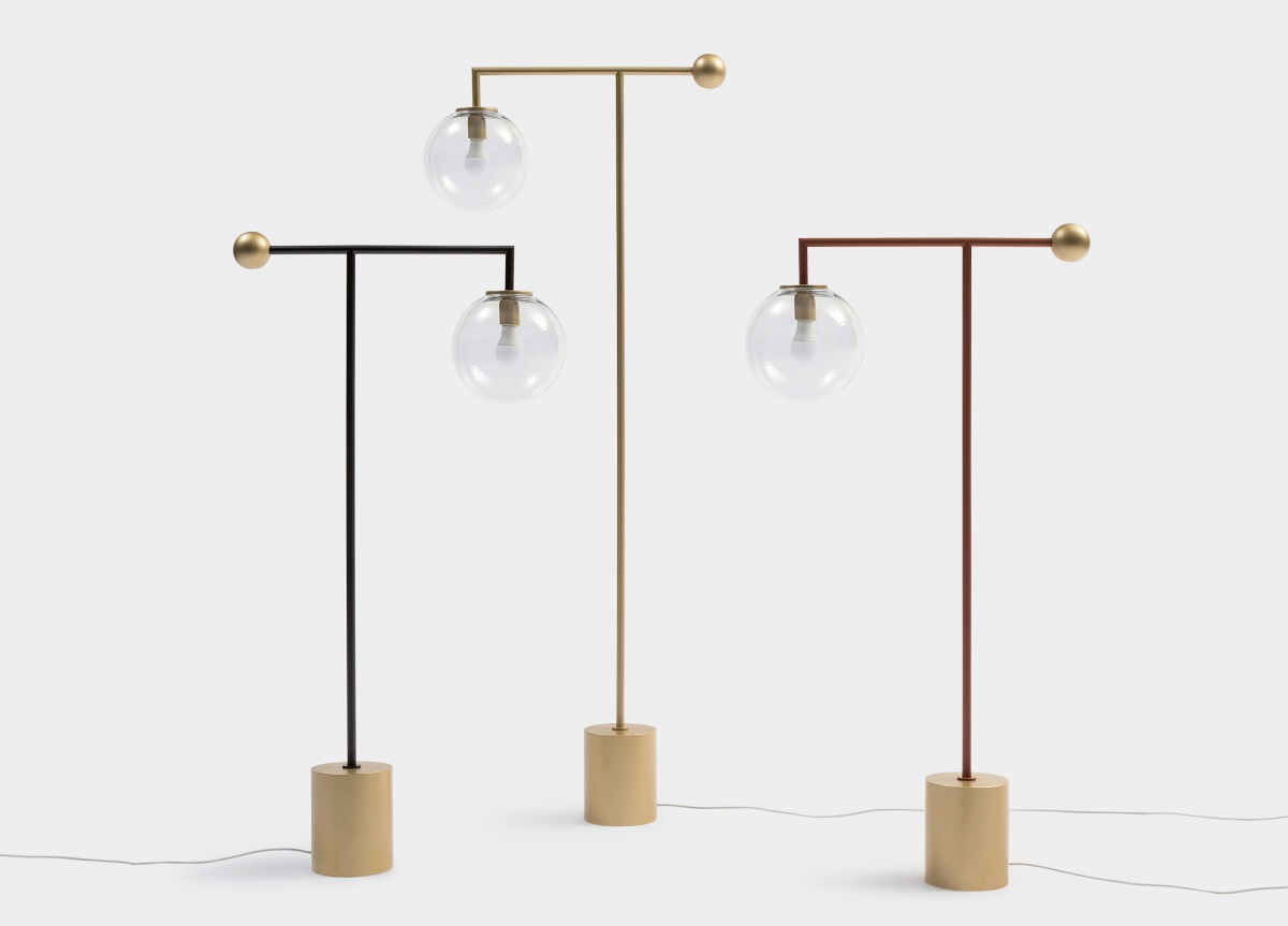 Bonaldo Bardot golvlampa H180, B73 cm brons/glas