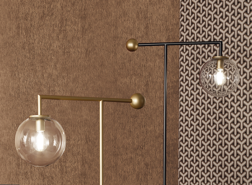 Bonaldo Bardot golvlampa H180, B73 cm brons/glas